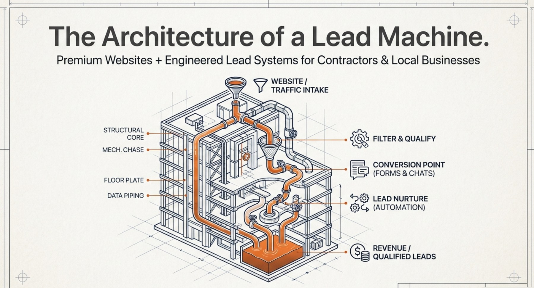 Engineering diagram showing the architecture of a lead machine.